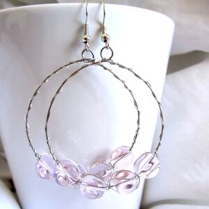 Stainless Steel Pink Earring Hoops